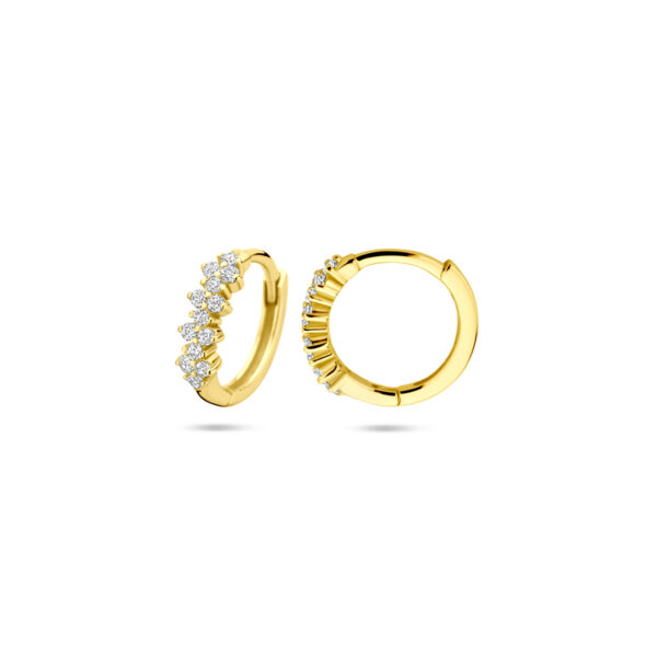 klapoorringen zirkonia 11,5 mm 1 micron zilver verguld (geel) - Afbeelding 3