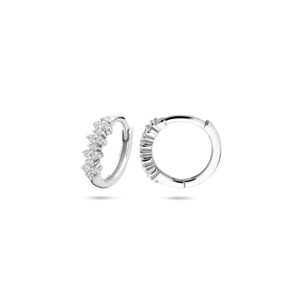 klapoorringen zirkonia 11,5 mm zilver gerhodineerd - Afbeelding 3