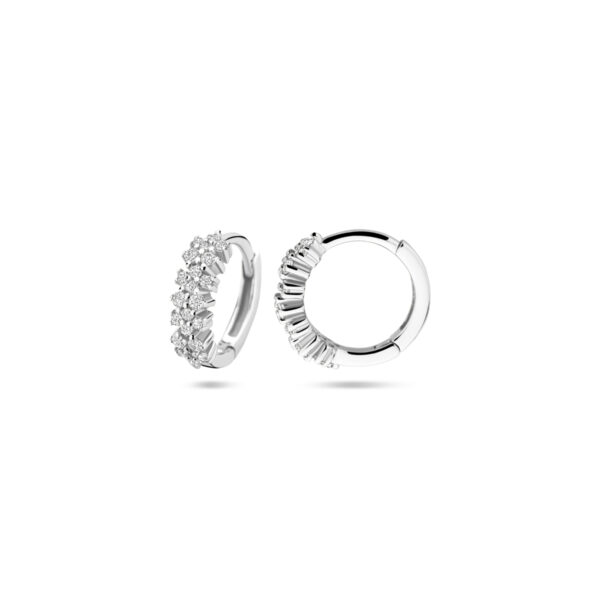 klapoorringen zirkonia 11,5 mm zilver gerhodineerd - Afbeelding 3