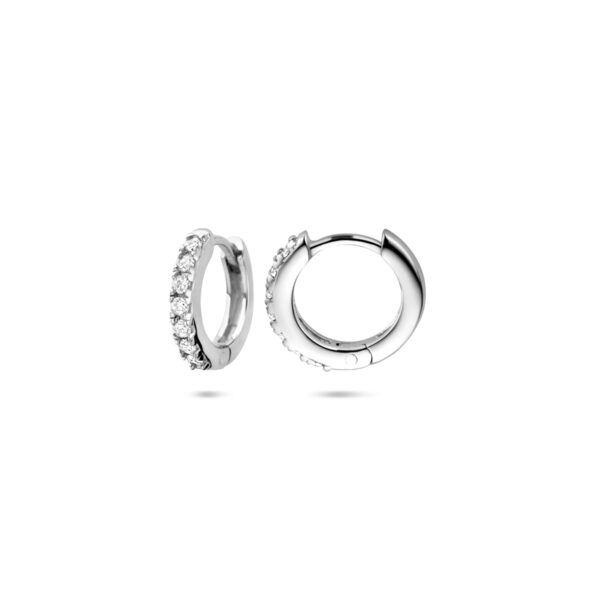 klapoorringen zirkonia 11,5 mm zilver gerhodineerd - Afbeelding 3