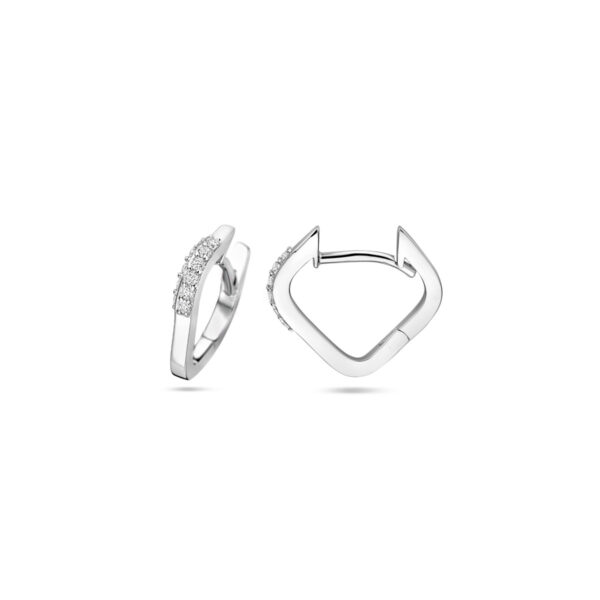 klapoorringen zirkonia 12 mm zilver gerhodineerd - Afbeelding 3