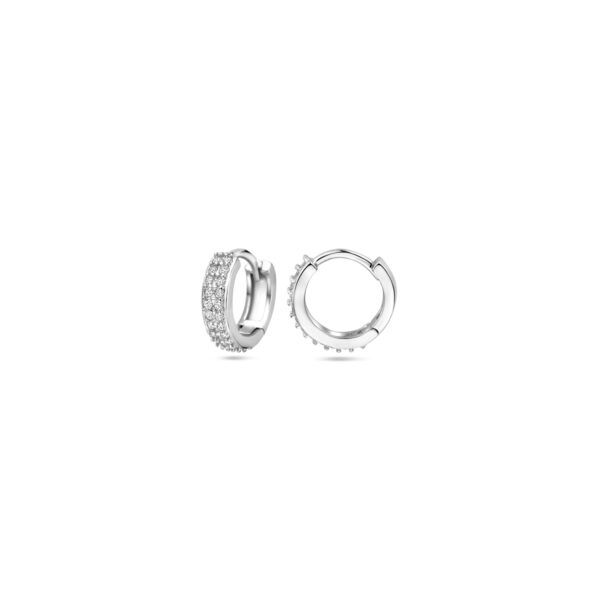 klapoorringen zirkonia 13 mm zilver gerhodineerd - Afbeelding 3