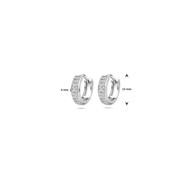 klapoorringen zirkonia 13 mm zilver gerhodineerd - Afbeelding 4