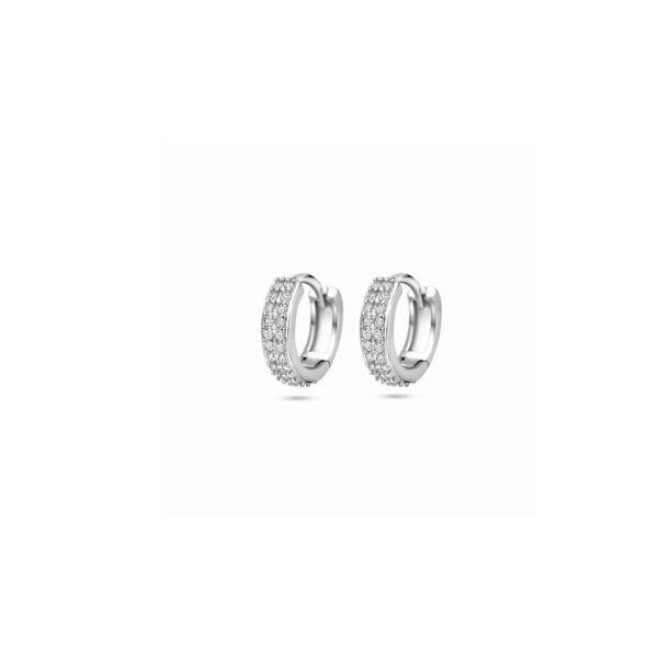 klapoorringen zirkonia 13 mm zilver gerhodineerd