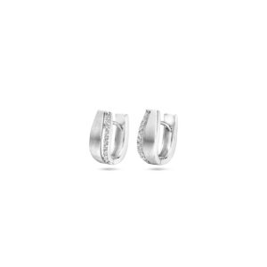 klapoorringen zirkonia 14 mm poli/mat zilver gerhodineerd
