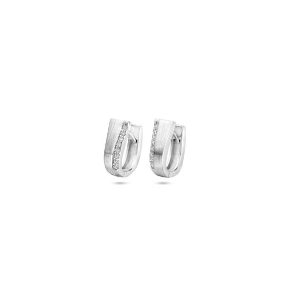 klapoorringen zirkonia 14 mm poli/mat zilver gerhodineerd
