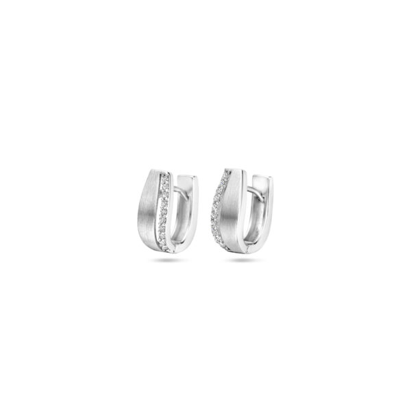 klapoorringen zirkonia 14 mm poli/mat zilver gerhodineerd