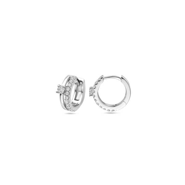 klapoorringen zirkonia 14 mm zilver gerhodineerd - Afbeelding 3