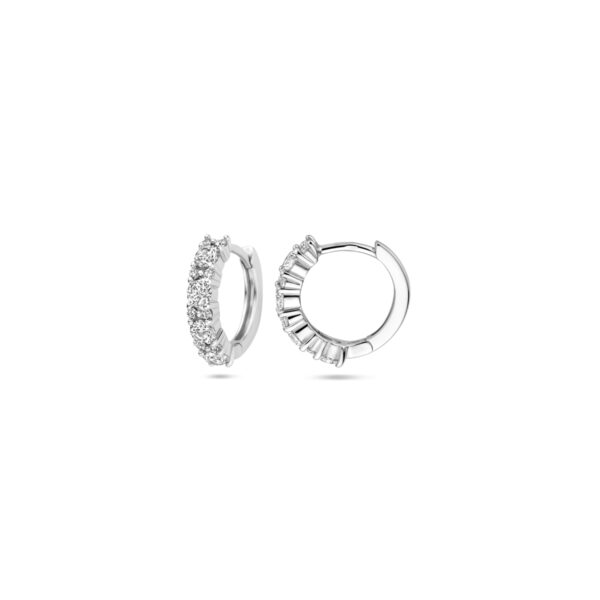 klapoorringen zirkonia 14 mm zilver gerhodineerd - Afbeelding 3