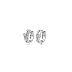 klapoorringen zirkonia 14 mm zilver gerhodineerd