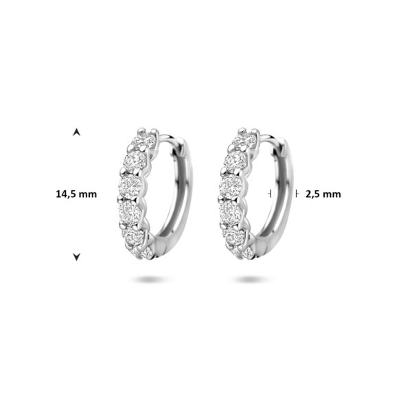 klapoorringen zirkonia 14,5 mm zilver gerhodineerd - Afbeelding 4