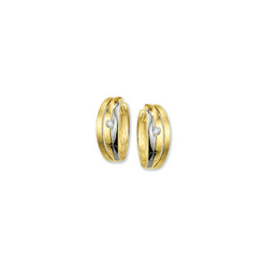klapoorringen zirkonia 14K geelgoud