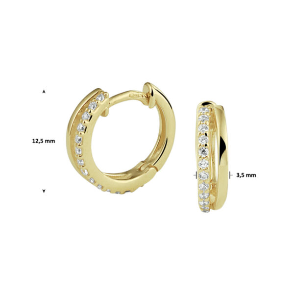 klapoorringen zirkonia 14K geelgoud - Afbeelding 4
