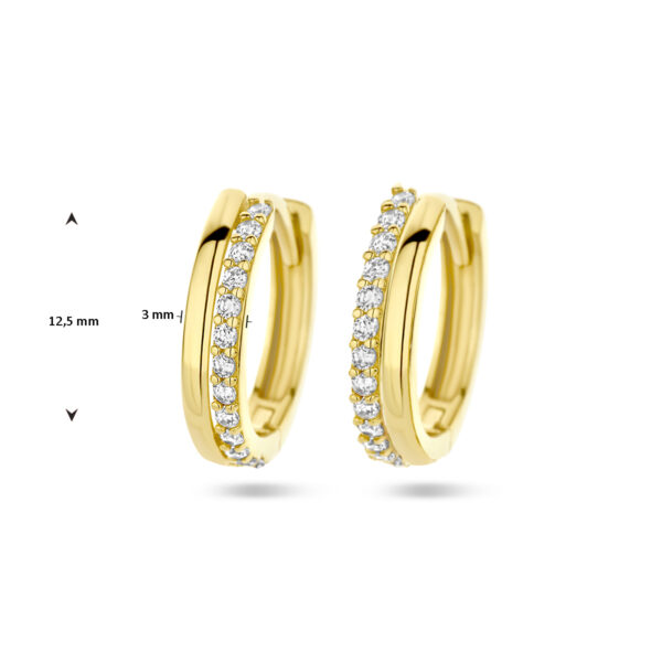 klapoorringen zirkonia 14K geelgoud - Afbeelding 4