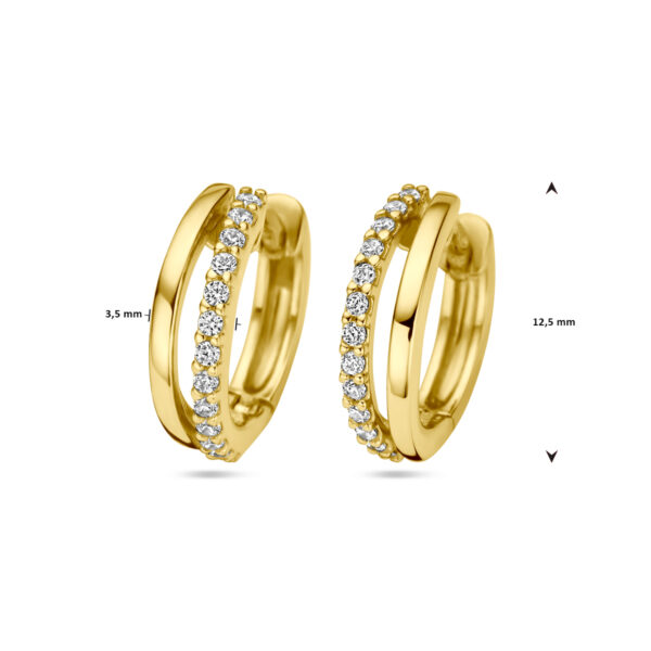 klapoorringen zirkonia 14K geelgoud - Afbeelding 5