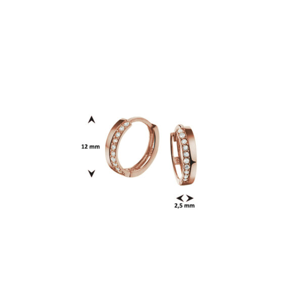 klapoorringen zirkonia 14K roségoud - Afbeelding 2