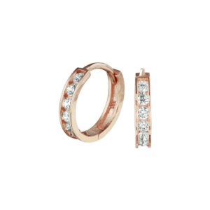 klapoorringen zirkonia 14K roségoud