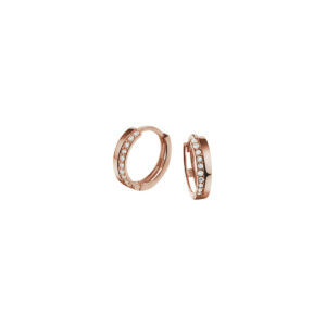 klapoorringen zirkonia 14K roségoud