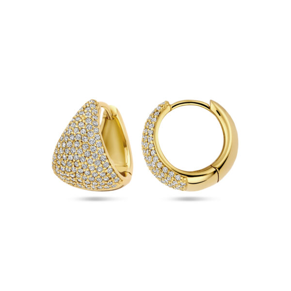 klapoorringen zirkonia 15 mm 1 micron zilver verguld (geel) - Afbeelding 3