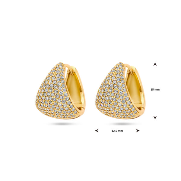 klapoorringen zirkonia 15 mm 1 micron zilver verguld (geel) - Afbeelding 4