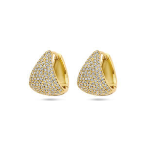 klapoorringen zirkonia 15 mm 1 micron zilver verguld (geel)