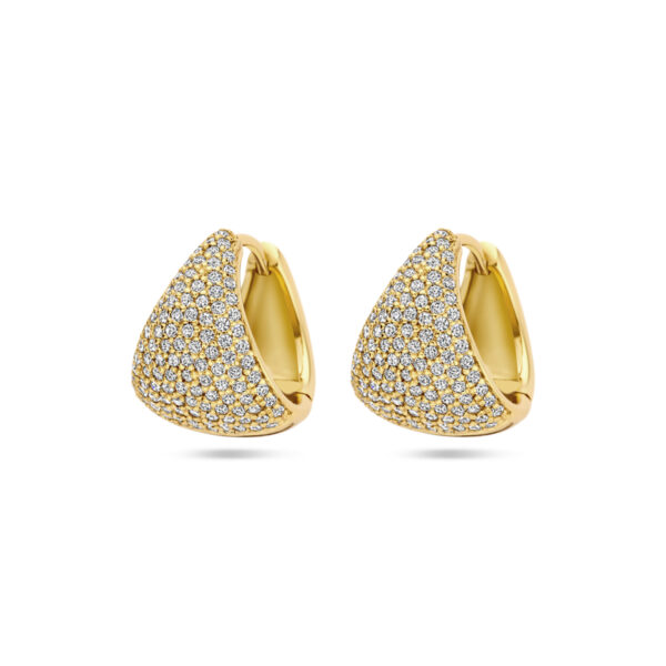 klapoorringen zirkonia 15 mm 1 micron zilver verguld (geel)