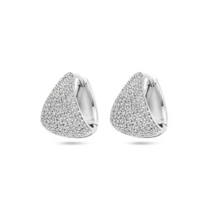 klapoorringen zirkonia 15 mm zilver gerhodineerd