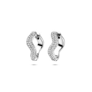 klapoorringen zirkonia 15 mm zilver gerhodineerd