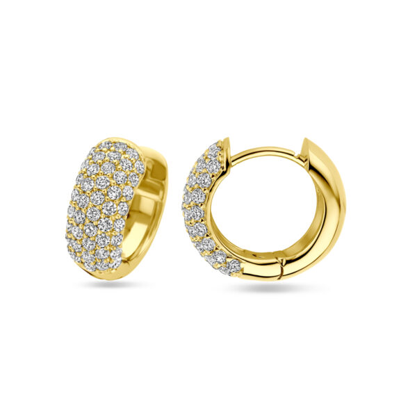 klapoorringen zirkonia 15,5 mm 1 micron zilver verguld (geel) - Afbeelding 3