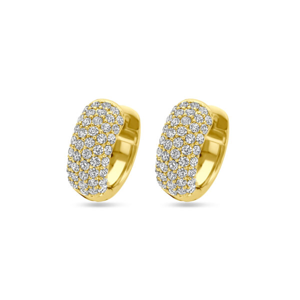 klapoorringen zirkonia 15,5 mm 1 micron zilver verguld (geel)