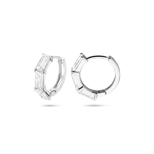 klapoorringen zirkonia 15,5 mm zilver gerhodineerd - Afbeelding 3