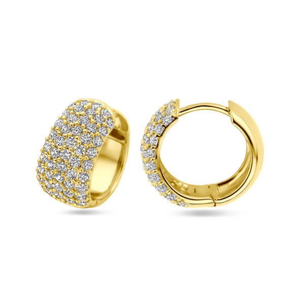 klapoorringen zirkonia 16 mm 1 micron zilver verguld (geel) - Afbeelding 3
