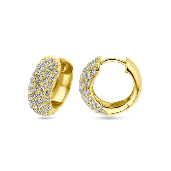 klapoorringen zirkonia 16 mm 1 micron zilver verguld (geel) - Afbeelding 3