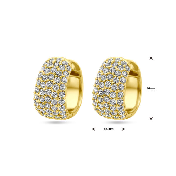 klapoorringen zirkonia 16 mm 1 micron zilver verguld (geel) - Afbeelding 4
