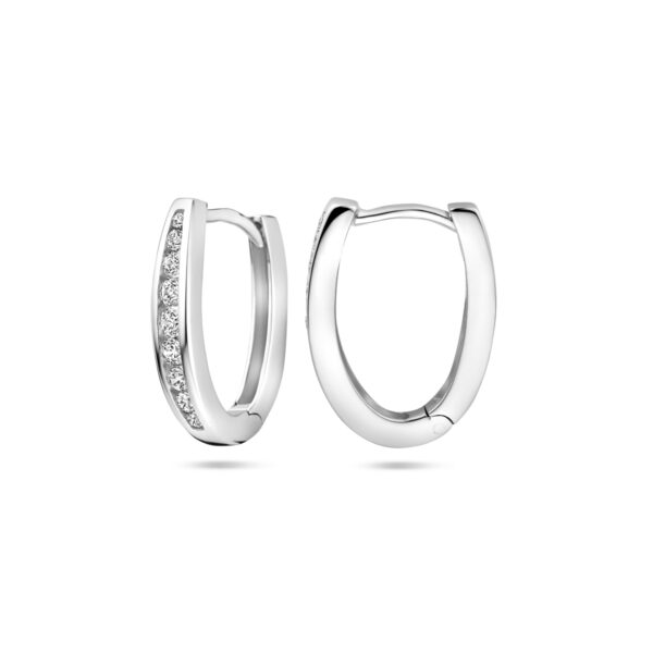 klapoorringen zirkonia 16,5 mm zilver gerhodineerd - Afbeelding 3