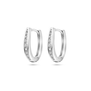 klapoorringen zirkonia 16,5 mm zilver gerhodineerd