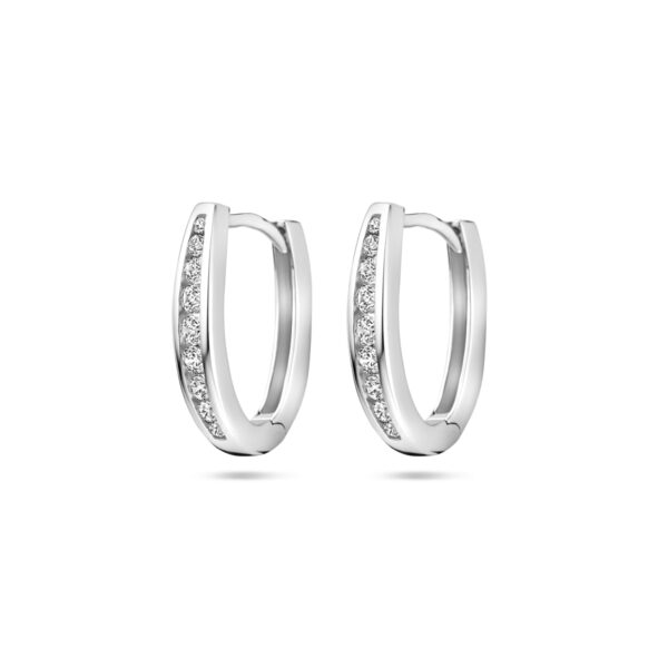 klapoorringen zirkonia 16,5 mm zilver gerhodineerd