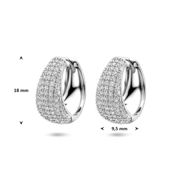 klapoorringen zirkonia 18 mm zilver gerhodineerd - Afbeelding 4