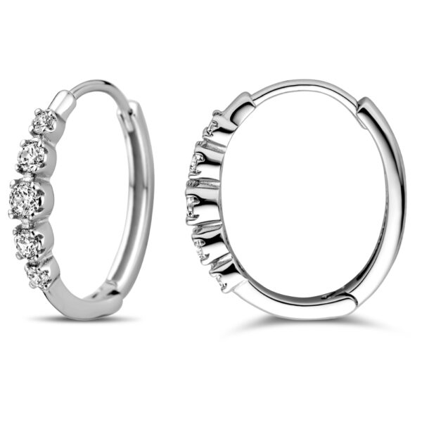 klapoorringen zirkonia 18,5 mm zilver gerhodineerd - Afbeelding 3