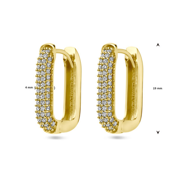 klapoorringen zirkonia 19 mm 14K geelgoud - Afbeelding 4