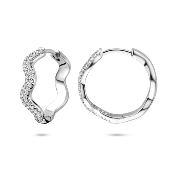 klapoorringen zirkonia 20 mm zilver gerhodineerd - Afbeelding 3