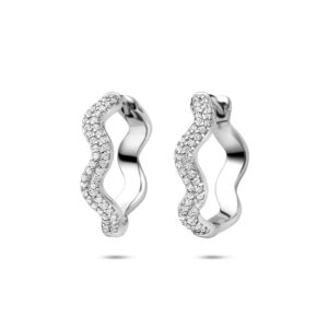 klapoorringen zirkonia 20 mm zilver gerhodineerd