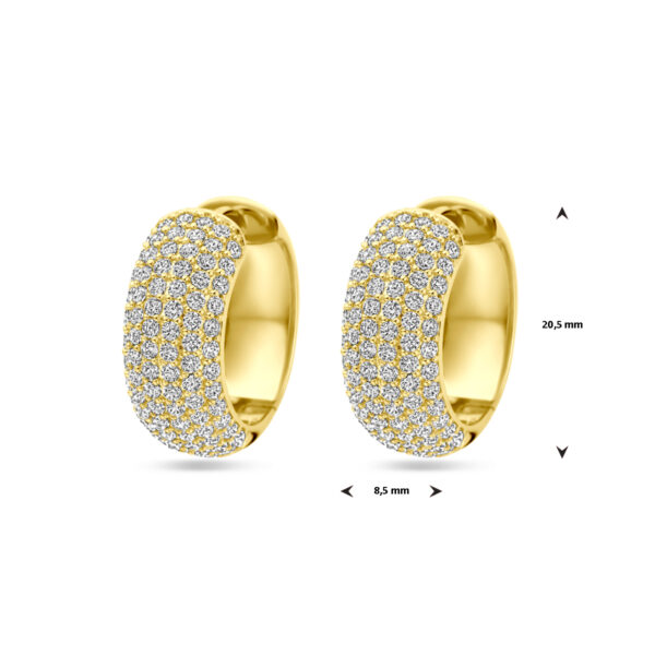 klapoorringen zirkonia 20,5 mm 1 micron zilver verguld (geel) - Afbeelding 4