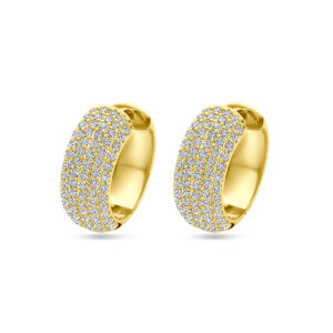 klapoorringen zirkonia 20,5 mm 1 micron zilver verguld (geel)