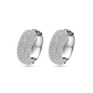 klapoorringen zirkonia 20,5 mm zilver gerhodineerd