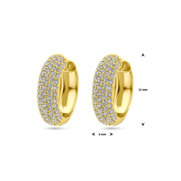 klapoorringen zirkonia 21 mm 1 micron zilver verguld (geel) - Afbeelding 4