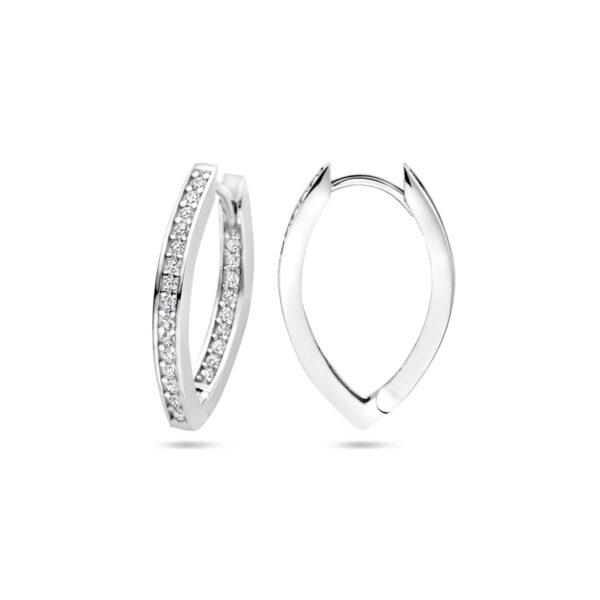klapoorringen zirkonia 21 mm zilver gerhodineerd - Afbeelding 3