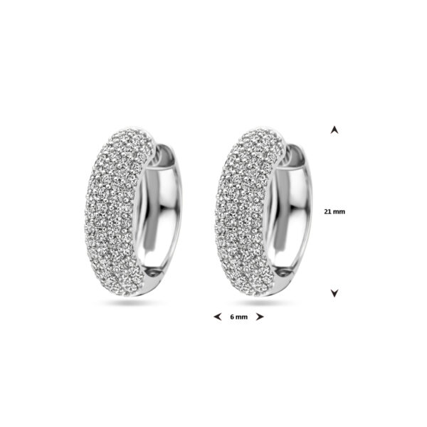 klapoorringen zirkonia 21 mm zilver gerhodineerd - Afbeelding 4