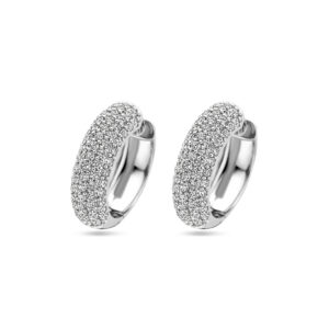 klapoorringen zirkonia 21 mm zilver gerhodineerd