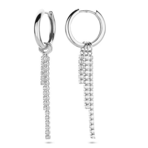 klapoorringen zirkonia 46 mm zilver gerhodineerd - Afbeelding 3